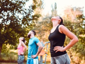 Image of a group doing stretches