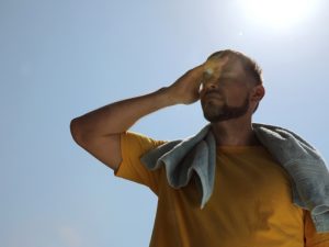 Image of a heat exhausted man